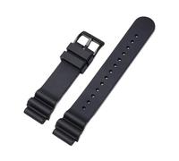 CAWEUER Fluorine Rubber Strap Compatible With Seiko Canned Abalone Black&Green Compatible With Aqua Compatible With Ghost Sport Waterproof Watchband(Black02,20mm)