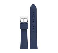 CAWEUER Fluoro Rubber Strap 20mm 22mm Stainless Steel Buckle Release Waterproof Diving FKM Men Women Universal Replace Watch Band(Blue-silver,20mm)