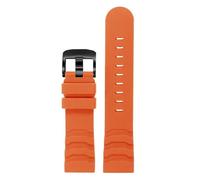 CAWEUER Fluoro Rubber Strap 24mm Compatible With Luminox XS3749 3789 3741 3745 Men's Waterproof Silicone Band Bracelet Watch Accessories(Orange-black)