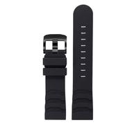 CAWEUER Fluoro Rubber Strap 24mm Compatible With Luminox XS3749 3789 3741 3745 Men's Waterproof Silicone Band Bracelet Watch Accessories(Black-black)