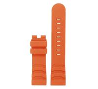 CAWEUER Fluoro Rubber Strap 24mm Compatible With Luminox XS3749 3789 3741 3745 Men's Waterproof Silicone Band Bracelet Watch Accessories(Orange-No buckle)