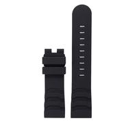 CAWEUER Fluoro Rubber Strap 24mm Compatible With Luminox XS3749 3789 3741 3745 Men's Waterproof Silicone Band Bracelet Watch Accessories(Black-No buckle)