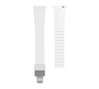 CAWEUER Fluoro Rubber Strap Compatible With Breitling Compatible With Rolex Universal FKM Quick Release Folding Buckle Bracelet Watch Band Compatible With Omega(White-silver,20mm)