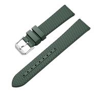 CAWEUER Fluoro Rubber Strap Compatible With Rolex Compatible With Water Ghost FKM Quick Release Waterproof Watch Band Compatible With Omega Seiko Bracelet Accessories(Green-silver,22mm)