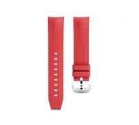 CAWEUER Fluororubber Watchband For 1853Compatible With Tissot Starfish Diving T120 Curved End Watch Strap Bracelet(Red)