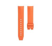 CAWEUER Fluororubber Watchband For 1853Compatible With Tissot Starfish Diving T120 Curved End Watch Strap Bracelet(Orange no buckle)