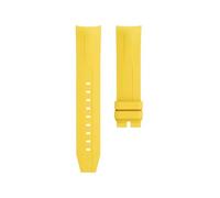 CAWEUER Fluororubber Watchband For 1853Compatible With Tissot Starfish Diving T120 Curved End Watch Strap Bracelet(Yellow no buckle)