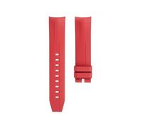 CAWEUER Fluororubber Watchband For 1853Compatible With Tissot Starfish Diving T120 Curved End Watch Strap Bracelet(Red no buckle)