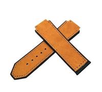 CAWEUER Leather Rubber Replacement Watch Strap 25mm*19mm Compatible With Big Bang Classic Fusion Series Silicone Wrist Bracelet Soft Watchand(Brown color)