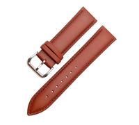 CAWEUER Leather Watchband 12/14/16/18/20/22/22mm Watch Band Strap Steel Pin Buckle Wrist Belt Bracelet(Red,14mm)