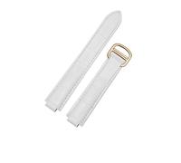 CAWEUER Leather Watchband Compatible With Cartier Blue Balloon Bracelet Replace Watch Cowhide Women Strap 16-9mm,18-11mm, 20-12mm, 22-14mm(White-gold,12-20mm)