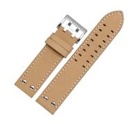 CAWEUER Leather Watchband Replacement Strap Khaki Classic Jazz Seiko Watch Chain Compatible With Hamilton 20mm 22mm(Red,20mm)