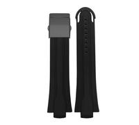 CAWEUER Lug End Rubber Waterproof Clock Tape Compatible With Oris Diving 7730man Pulse Silicone Stainless Steel Fold(Black BK)