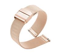 CAWEUER Milanese Loop Strap 10/12/14/16/17/18/19/20/21/22/24mm Universal Quick Release Stainless Steel Metal Bracelet(Rose gold,14mm)
