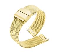 CAWEUER Milanese Loop Strap 10/12/14/16/17/18/19/20/21/22/24mm Universal Quick Release Stainless Steel Metal Bracelet(Gold,21mm)
