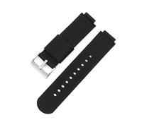 CAWEUER Nylon Strap Compatible With Casio GA-2100 AE-1000/1100 GM110 GM2100 AQ-S810 MRW-200H GA100/110 DW-5600 DW-6900 Gshock Sport Diving Watchband(Black-silver buckle,Interface 16mm)