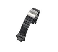 CAWEUER Plastic Stalen Horlogeband Voor Compatible With Casio G-shock Air Bully GA-1000 1100 GW-A1100 A1000 Herenhorloge Band 16 Mm(Black-silver,S)