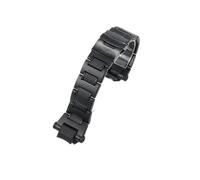 CAWEUER Plastic Stalen Horlogeband Voor Compatible With Casio G-shock Air Bully GA-1000 1100 GW-A1100 A1000 Herenhorloge Band 16 Mm(Black-black,S)