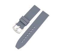 CAWEUER Quick Release Silicone Strap Watchband Watch Bracelet 16 18mm 20mm 22mm 24mm 26mm 28mm(Grey-silver buckle,28MM)