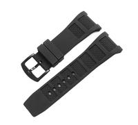 CAWEUER Replacement Strap Compatible With IWC IW378507 IW323401 Rubber Watchband Men's Concave Interface Silicone Wristband 30mm(Black black buckle)