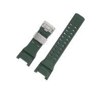 CAWEUER Resin Watch Strap Compatible With Casio GSHOCK, The Third Generation Of The Big Mud King GWG-B1000 Dedicated Notch Steel Ring Wristband(Green-silver)