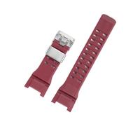 CAWEUER Resin Watch Strap Compatible With Casio GSHOCK, The Third Generation Of The Big Mud King GWG-B1000 Dedicated Notch Steel Ring Wristband(Red-silver)