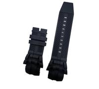 CAWEUER Rubber Silicone Black Dark Blue Watchband Compatible With Invicta Diving Male Reserve Sport Specific Lugs Watch Wristband Strap(Black)