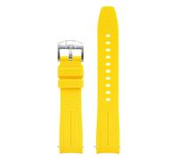 CAWEUER Rubber Silicone Strap Compatible With Omega X Swatch Joint MoonSwatch 20mm Men Women Curved End Quick Release Watch Band Compatible With Seamaster 300(Yellow)