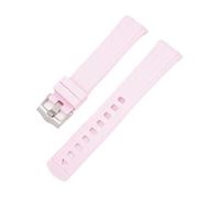 CAWEUER Rubber Strap Compatible With Omega Seamaster 300 Compatible With Swatch MoonSwatch 20mm TPU Silicone Waterproof Diving Replacement Watch Band Bracelet(Pink)