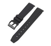 CAWEUER Silicone Rubber Strap 20mm Compatible With Rolex Daytona Water Ghost Watch Band Curved End Sport Bracelet Accessories Compatible With Omega MoonSwatch(Black02)