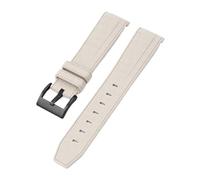 CAWEUER Silicone Rubber Strap 20mm Compatible With Rolex Daytona Water Ghost Watch Band Curved End Sport Bracelet Accessories Compatible With Omega MoonSwatch(Khaki02)