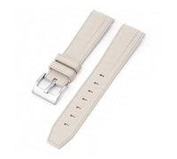 CAWEUER Silicone Rubber Strap 20mm Compatible With Rolex Daytona Water Ghost Watch Band Curved End Sport Bracelet Accessories Compatible With Omega MoonSwatch(Khaki01)