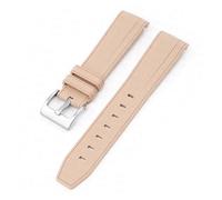 CAWEUER Silicone Rubber Strap 20mm Compatible With Rolex Daytona Water Ghost Watch Band Curved End Sport Bracelet Accessories Compatible With Omega MoonSwatch(Light brown01)
