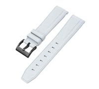 CAWEUER Silicone Rubber Strap 20mm Compatible With Rolex Daytona Water Ghost Watch Band Curved End Sport Bracelet Accessories Compatible With Omega MoonSwatch(Grey02)