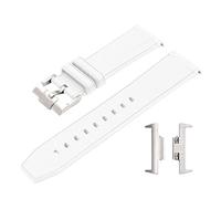 CAWEUER Silicone Rubber Strap Compatible With Tissot PRX Series T137.407/T137.410 Super Player Men Quick Release Steel Adapter Watch Band Belt 12mm(White)