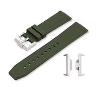 CAWEUER Silicone Rubber Strap Compatible With Tissot PRX Series T137.407/T137.410 Super Player Men Quick Release Steel Adapter Watch Band Belt 12mm(Army Green)