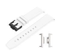 CAWEUER Silicone Rubber Strap Compatible With Tissot PRX Series T137.407/T137.410 Super Player Men Quick Release Steel Adapter Watch Band Belt 12mm(White02)