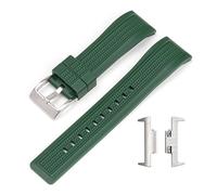 CAWEUER Silicone Strap Compatible With Tissot PRX Series T137.407/T137.410 Super Player 40MM Steel Quick Release Adapter Watch Band Accessories 12mm(Green)