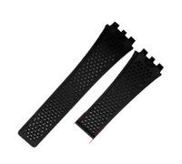 CAWEUER Silicone Watch Band Compatible With TAG HEUER Carrera Series Strap For Men's Concave Convex Interface Watchband Bracelet 22mm(Black-No buckle)