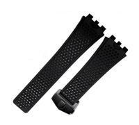 CAWEUER Silicone Watch Band Compatible With TAG HEUER Carrera Series Strap For Men's Concave Convex Interface Watchband Bracelet 22mm(Black-black)