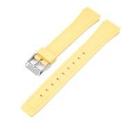 CAWEUER Silicone Watch Strap Compatible With Casio F91W/F84/F105/108/A158/168/AE1200/1300 Replacement Fashion Soft Bracelet Watchband(Yellow)