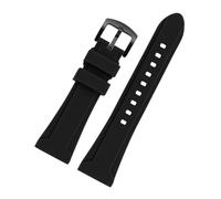 CAWEUER Silicone Watch Strap Compatible With Diesel DZ4318 7395 4496 4323 Waterproof Rubber Watchband For Men Bracelet 24mm 26mm(Black-black,24mm)