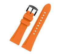 CAWEUER Silicone Watch Strap Compatible With Diesel DZ4318 7395 4496 4323 Waterproof Rubber Watchband For Men Bracelet 24mm 26mm(Orange-black,24mm)