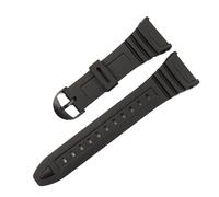 CAWEUER Silicone Watchband Compatible With Casio 3239 W-96H-1A 2A 9A Electronic Watch Dedicated Strap Black Men's Sport Waterproof Rubber Bracelet