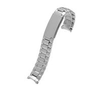 CAWEUER Stainless Steel Watchband Silver Wristband Replacement Metal Strap Compatible With Seamaster 007 Series Watch Accessories(20mm silver A)