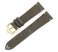 CAWEUER Universal Brands Of Frosted Cowhide Watch Strap 18/19/20/21/22/24mm Men And Women Straight Interfac Leather Watchband(Dark brown gold,20mm)
