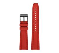 CAWEUER Universal Fluoro Rubber Strap Compatible With Breitling Super Ocean Avenger Replace Men Sport Waterproof Watch Band Bracelet 20mm 22mm(Red 02,22mm)