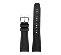 CAWEUER Universal Fluoro Rubber Strap Compatible With Breitling Super Ocean Avenger Replace Men Sport Waterproof Watch Band Bracelet 20mm 22mm(Black,22mm)