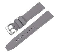 CAWEUER Universal Waterproof Rubber Watch Strap Of Various Brands 18/19/20/21/22/23/24mm Curved Interface Silicone(Grey,20mm)