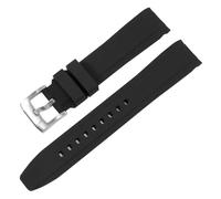 CAWEUER Universal Waterproof Rubber Watch Strap Of Various Brands 18/19/20/21/22/23/24mm Curved Interface Silicone(Black,19mm)